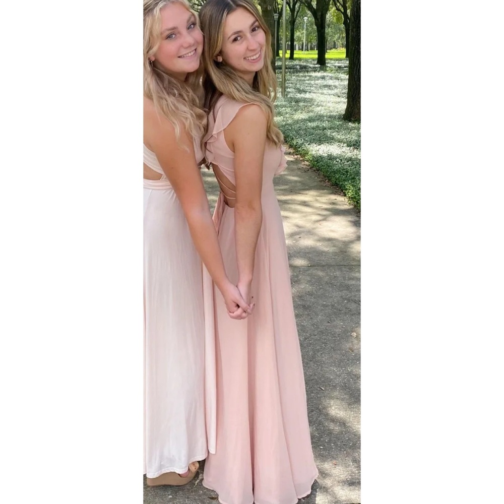 Lulu's Blush Pink Backless Maxi Dress